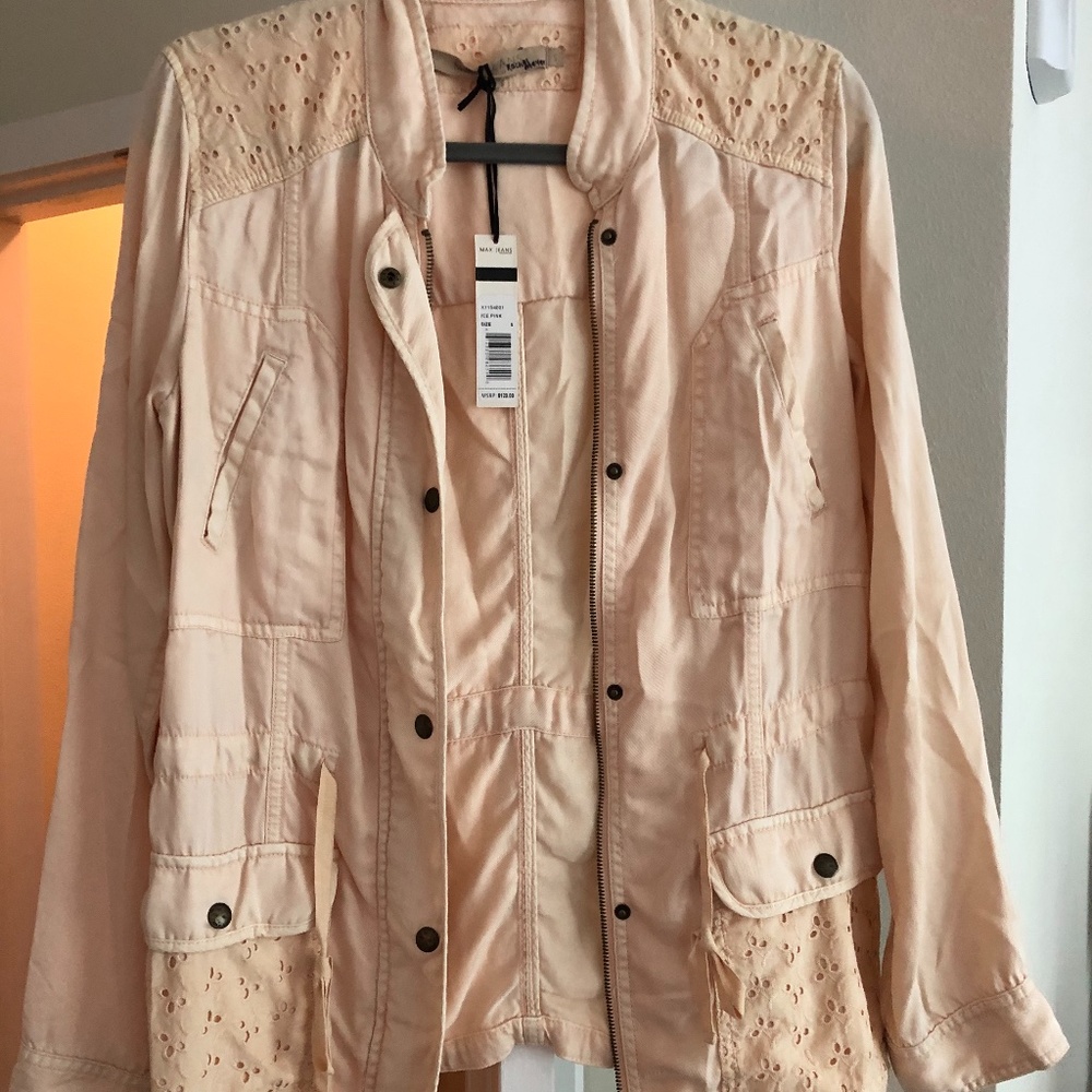 Max jeans ice pink/orange lightweight jean jacket